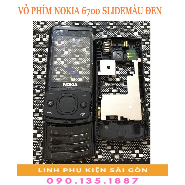 VỎ PHÍM NOKIA 6700 SLIDEMÀU ĐEN