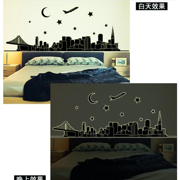 Decal trang trí Thành Phố Trăng Sao - Dạ Quang