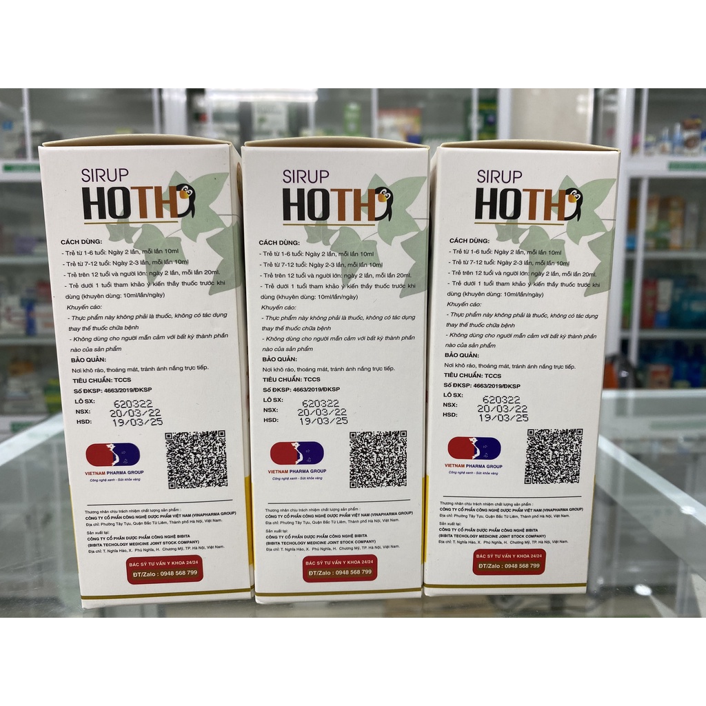 Sirup Hoth chai 100ml hỗ trợ bổ phế, ấm họng, giảm ho - long đờm, giảm cảm lạnh