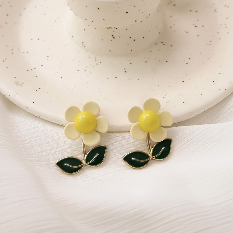 Bông tai mạ bạc hình hoa thời trang 2023 cho nữ