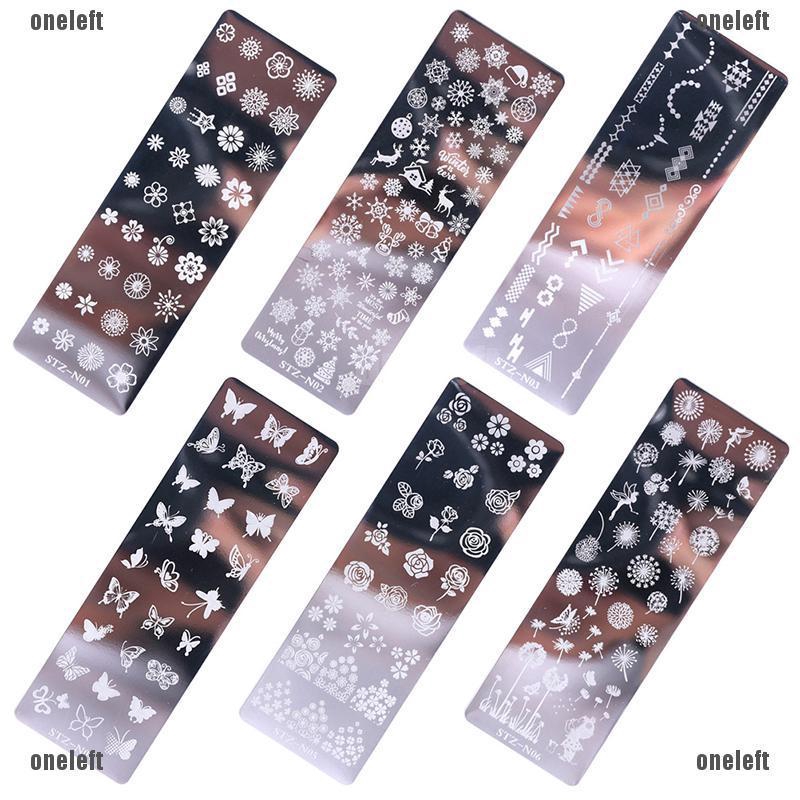 👗THỊNH HÀNH👗Nail Stamping Templates Geometry Flower Stainless Steel Nail Art Decoration