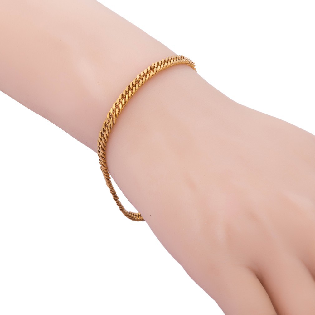 Lắc Chân Mạ Vàng 18K Thiết Kế Đơn Giản Cho Nam Và Nữ
