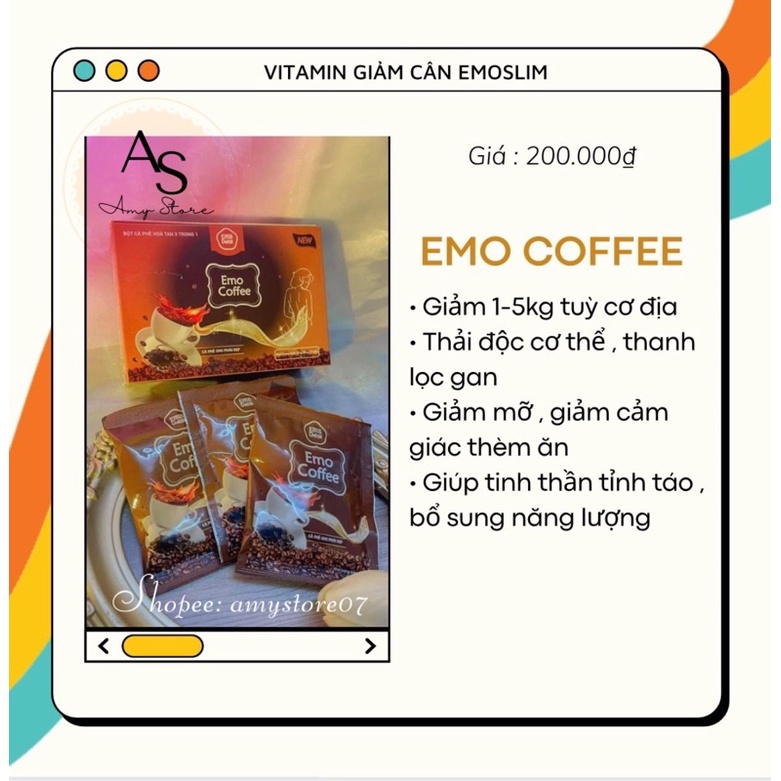 Combo 3-5-10hộp nước trái cây Emoslim Coffee