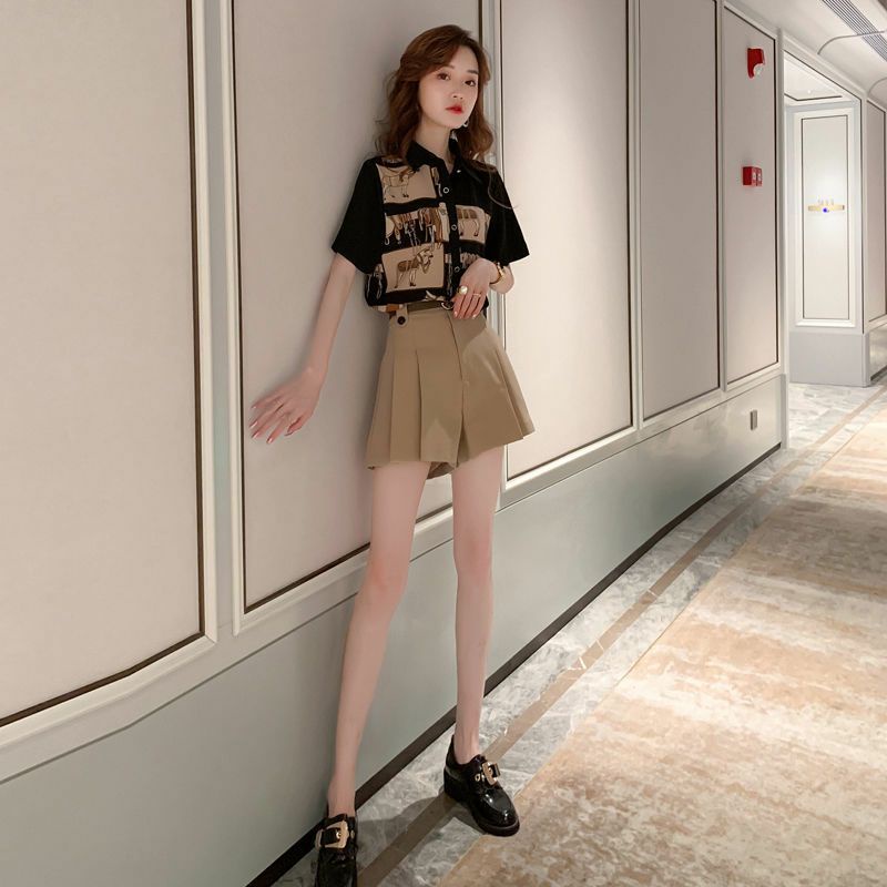 Áo Sơ Mi Nữ Tay Ngắn In Họa Tiết Ulzzang Thời Trang Trẻ