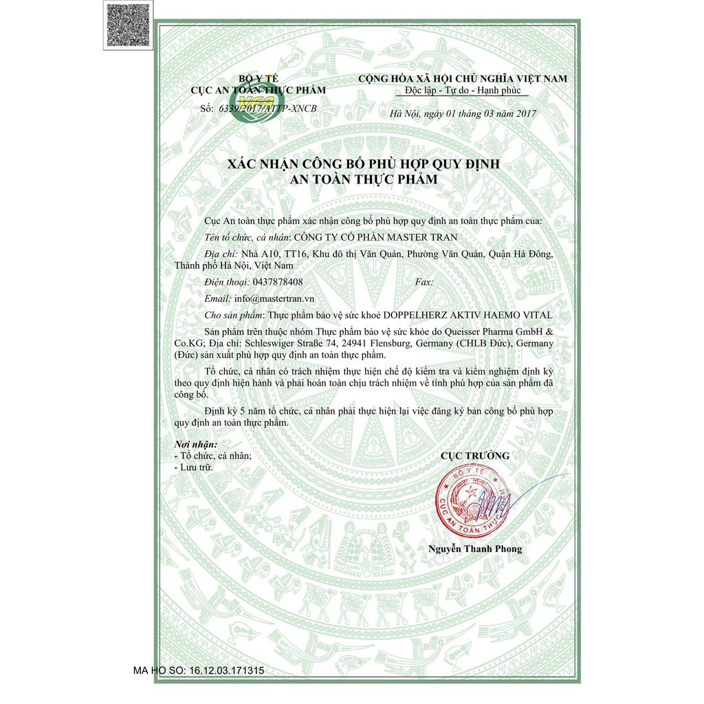 Haemo Vital bổ sung sắt, vitamin cùng vi chất