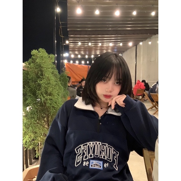 Áo sweater cổ khoá🖤(ảnh tự chụp) | BigBuy360 - bigbuy360.vn