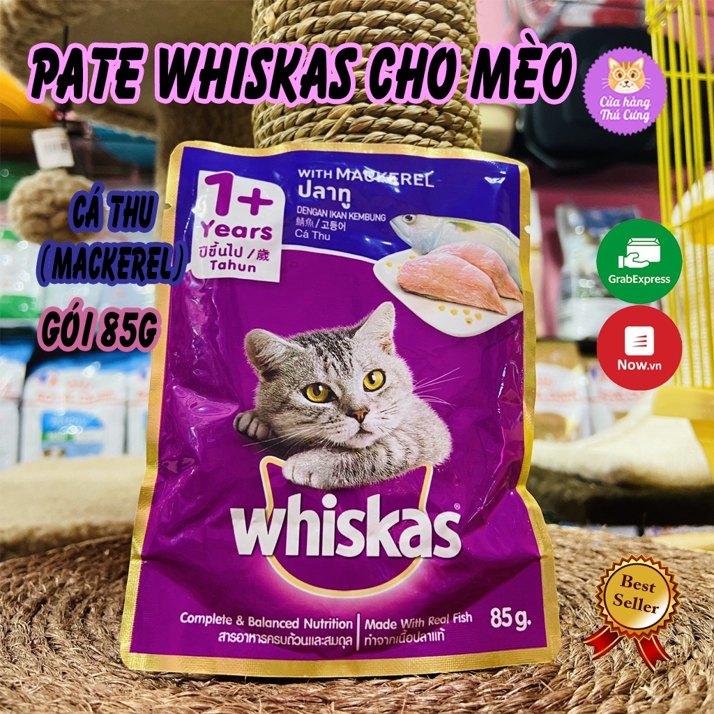Pate Mèo con, mèo lớn Whiskas 80g thức ăn dinh dưỡng cho mèo