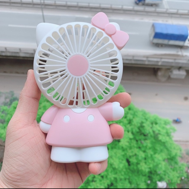 Quạt Cầm Tay Sạc Tích Điện Hello Kitty Siêu Hot