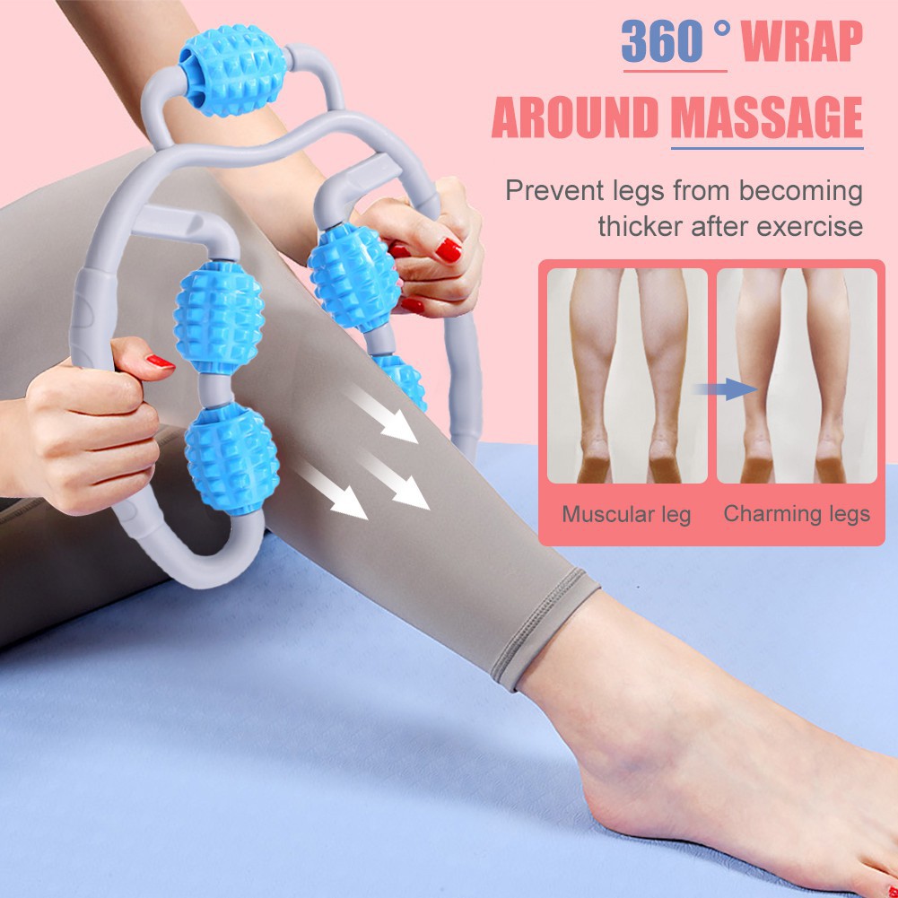 Dụng Cụ Vòng Kẹp Massage 360 Loại 5 Bánh 🎁 FREESHIP 🎁 Thư Giãn Cơ Bắp Tập Yoga, Thể Dục YO17