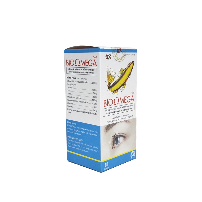 Viên Uống Dầu Cá Bio Omega ĐK Cải Thiện Thị Lực Sáng Mắt Bổ Não Hũ 60 viên
