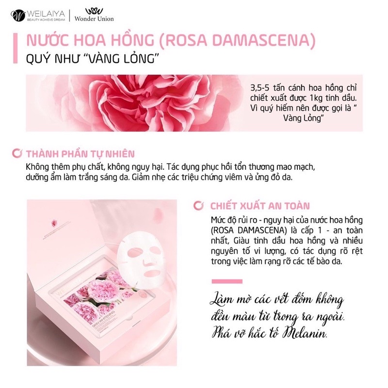 Hộp 10 miếng Mặt Nạ Weilaiya Chính Hãng Hồng Vạn Cánh, Mặt Nạ Tái Sinh Cỏ Vạn Năm Có thể Mix