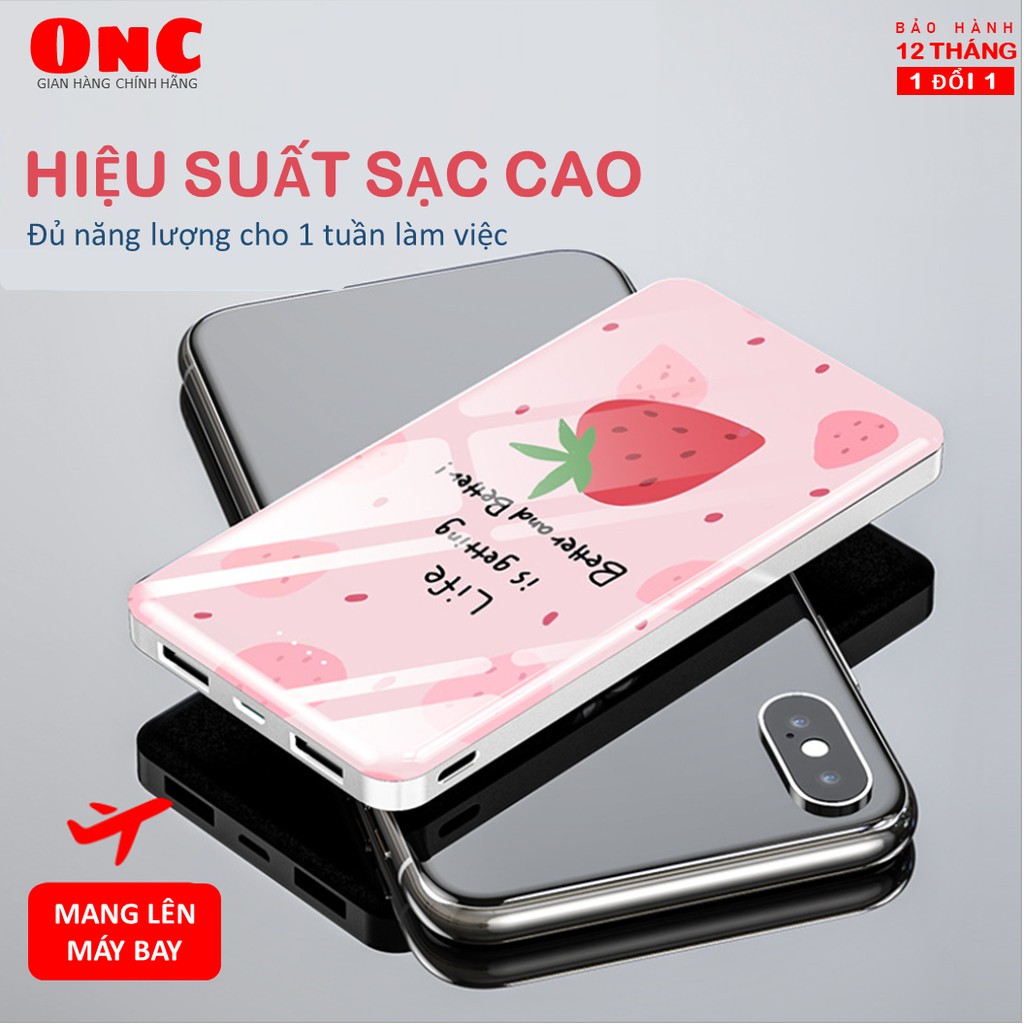 Sạc dự phòng in hình siêu cute 10000mAh ONC Simple Scale - Bảo hành 12 tháng