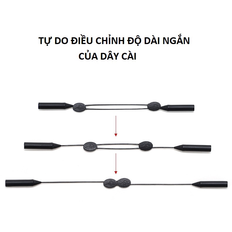 Dây cài kính silicone lõi thép chống xệ tụt, rơi kính, khắc phục kính lỏng, thoải mái học tập, hoạt động thể thao
