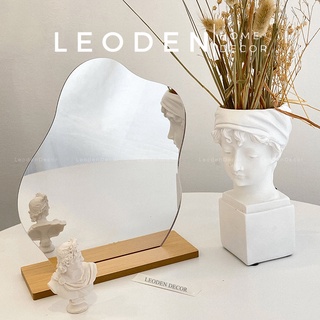 Gương để bàn trang điểm đế gỗ hình đám mây, gương trang điểm phong cách Hàn Quốc – LEODEN Decor