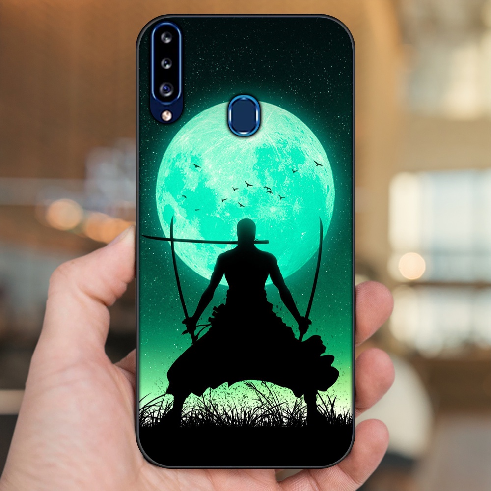 Ốp lưng Samsung A20S viền đen in hình Zoro One Piece
