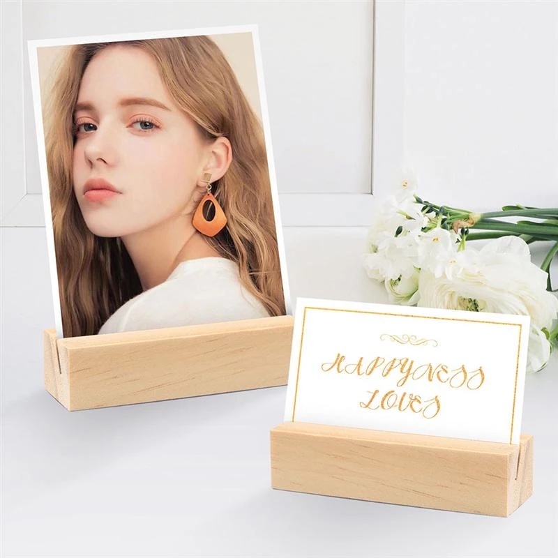 Set 5 Giá Đỡ Ảnh Bằng Gỗ Hình Chữ Nhật Dùng Trang Trí Bàn Tiệc Cưới
