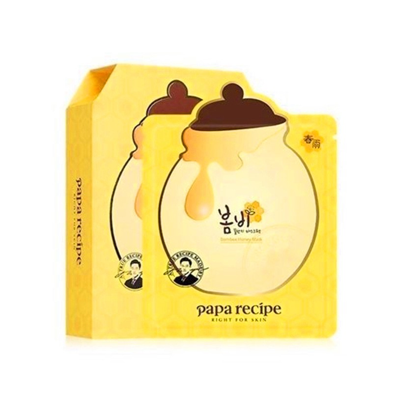 Papa Recipe Honey Moisturizing Mask Nourishing Brightening Skin MặT Nạ DưỡNg Da 10 Pieces/Box