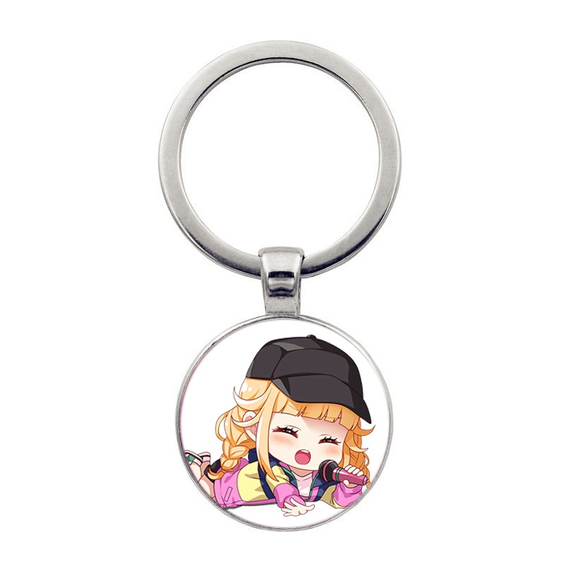 (30k) Móc khóa tròn kim loại in hình KHỔNG MINH THÍCH ĐI QUẨY anime chibi xinh xắn