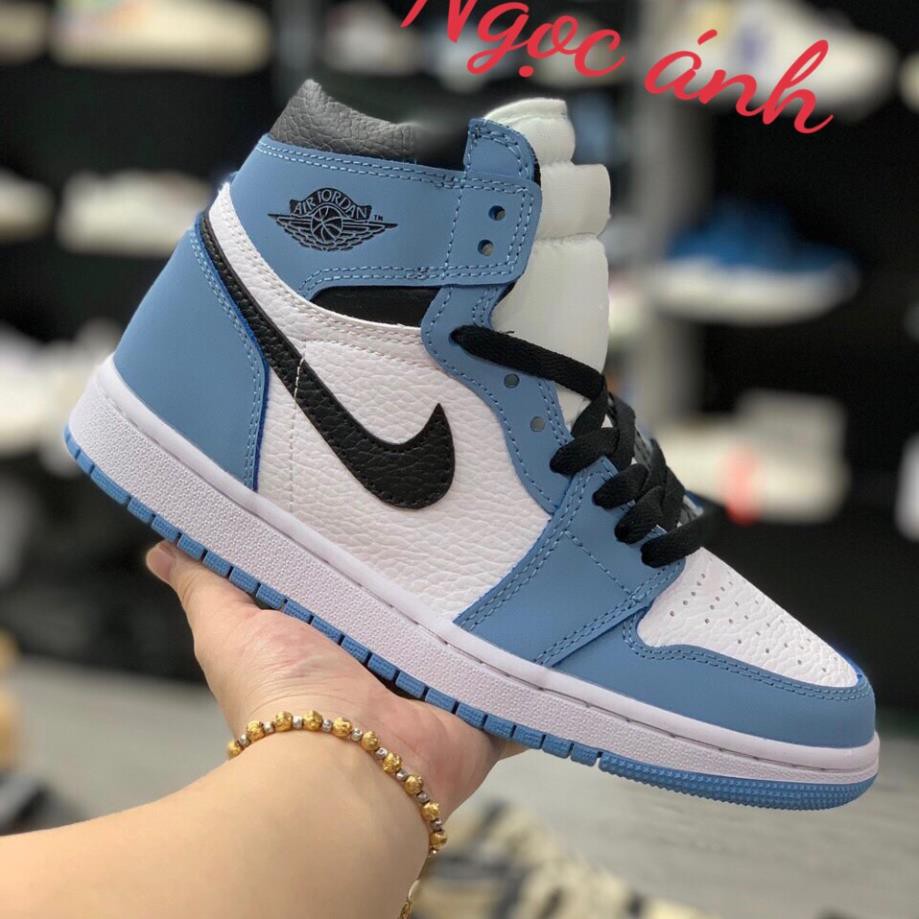 (surucara-)Giày Sneaker Air Jordan Cao Cổ, Giày JD1 xanh da trời baby cao cổ mới màu Blue University,