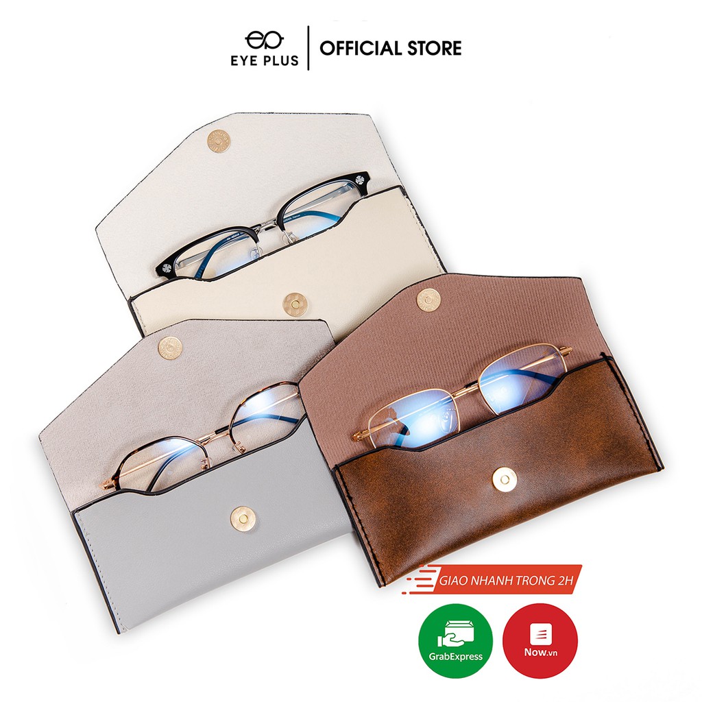 Bao da đựng kính nam nữ thời trang EYE PLUS mềm mại cao cấp bảo vệ kính chống xước, vỡ | BigBuy360 - bigbuy360.vn