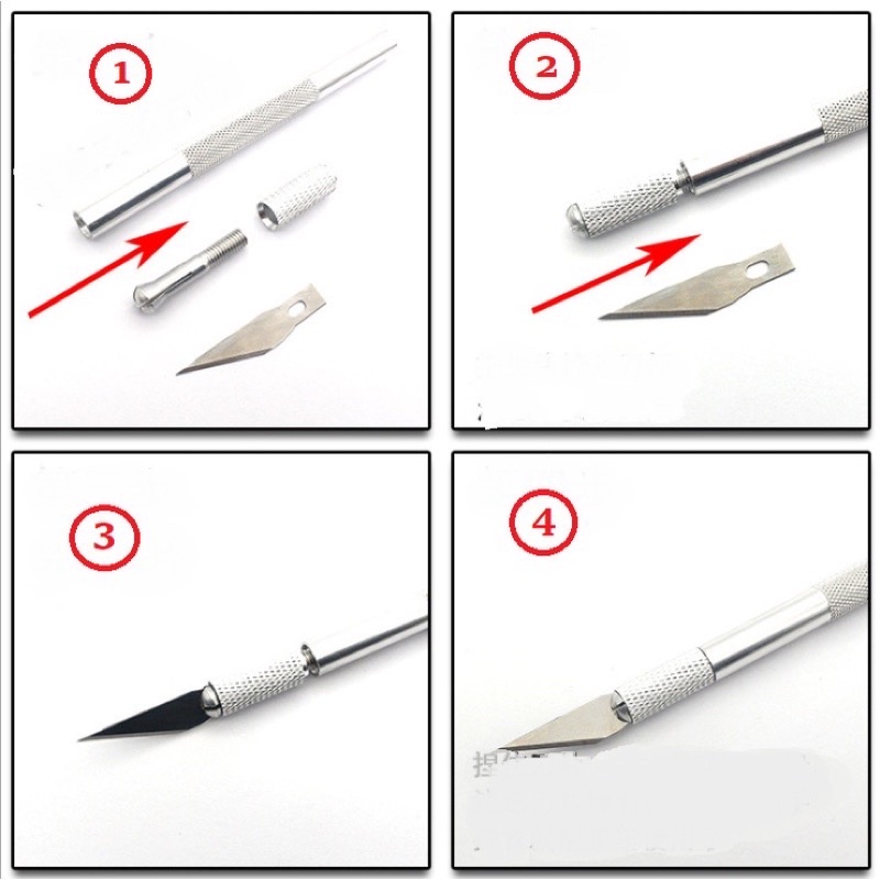 Dao cắt bột nail, kèm 5 lưỡi thay thế , design móng bột