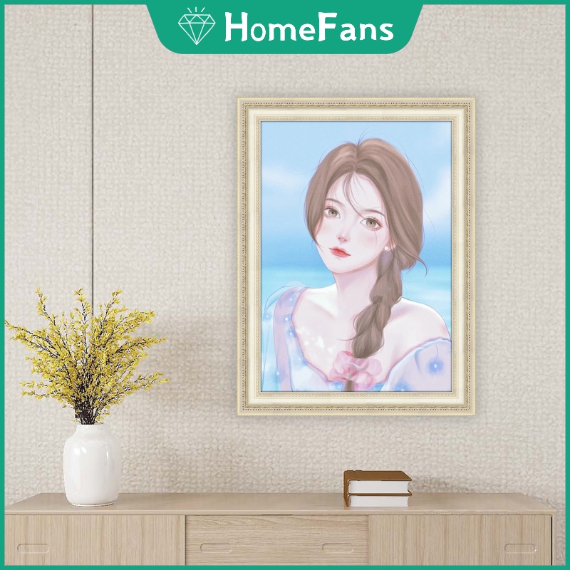 Bộ Tranh Đính Đá 5D Tự Làm Hình Cô Gái Hoạt Hình 30x40cm / 40x50cm