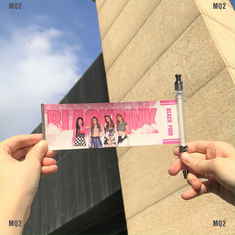 {MQ2}Kpop BTS BLACKPINK Ballpoint Pen Black Ink Gel Pen With Cute Photo Fans Gift