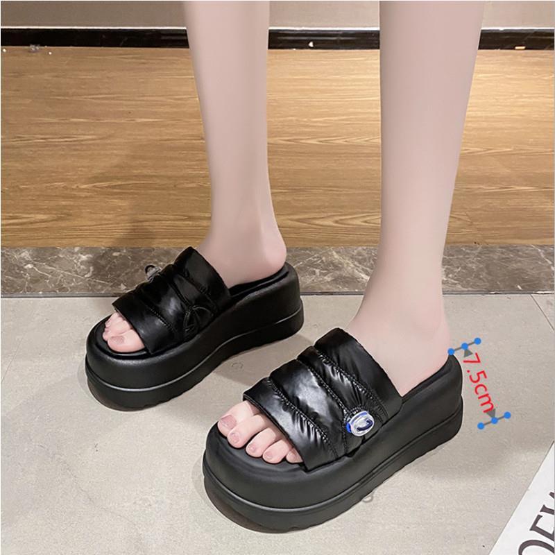 Giày Sandal Đế Dày Cao Gót Phong Cách Mùa Hè Mới Dễ Phối Đồ
