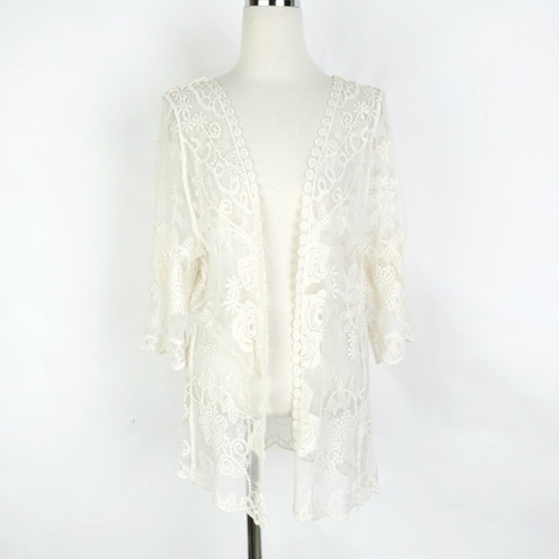 Brroa Áo Khoác Cardigan Ren Hoa Xuyên Thấu Thời Trang Mùa Hè Cho Nữ