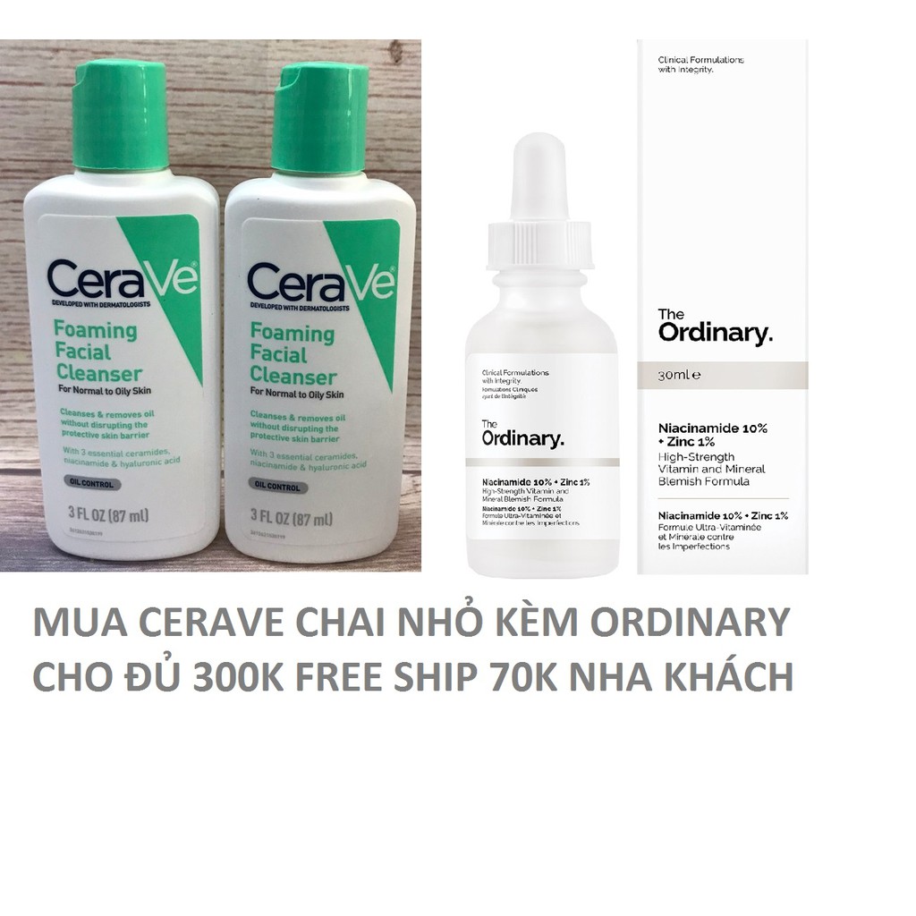 Sữa rửa mặt Cerave đủ size đủ loại CeraVe Foaming Facial Cleanser chính hãng từ Mỹ nhập máy bay chất lượng tuyệt hảo