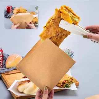 Set 100 Túi Giấy Chống Dầu Dùng Một Lần Để Đựng Bánh Sandwich Bánh Mì Sandwich Thịt Gà Hamburger