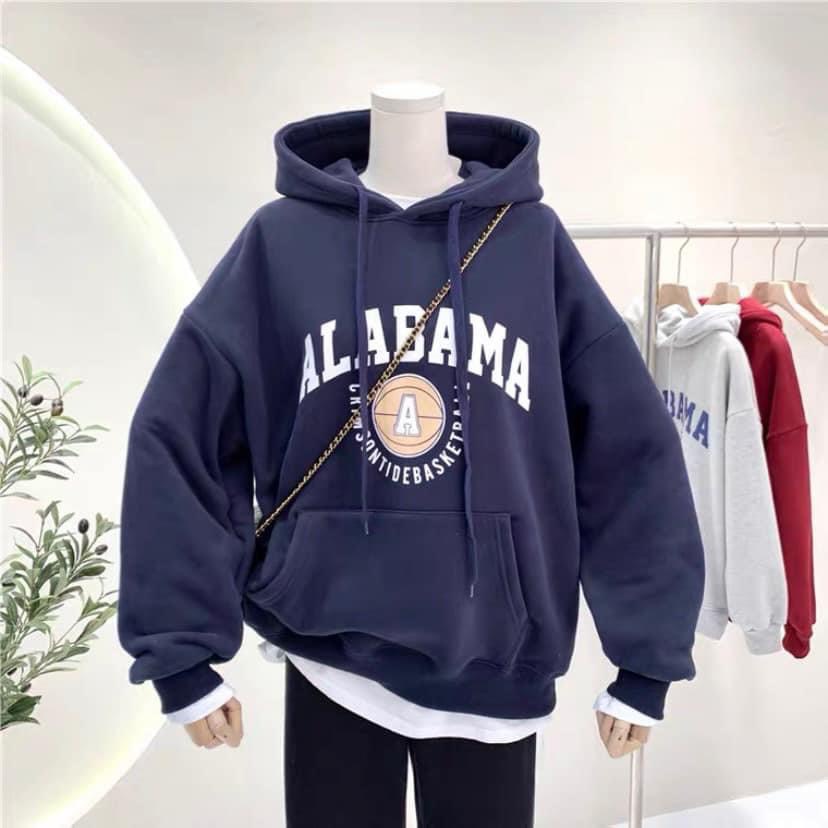 Áo Hoodie Form Rộng Unisex Tay Bồng Nam Nữ in chữ ALABAMA nhiều màu, Áo khoác Sweater Chất Nỉ Dày dặn ulzzang, TONGKHO