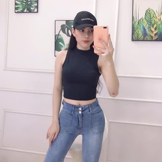 Áo Croptop Body Cổ Lọ Trắng Đen MS:Z05