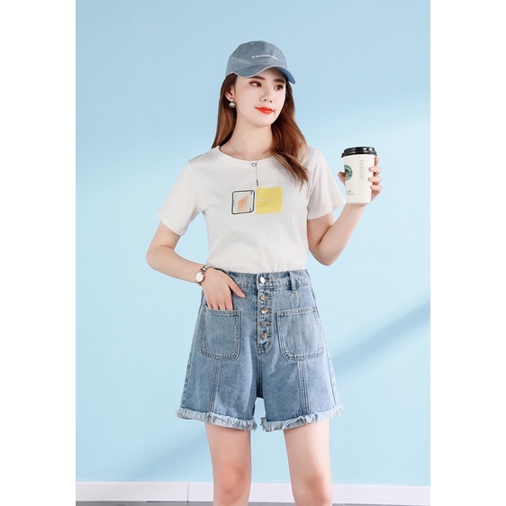 Ht-quần short jean big size lưng cao 5 nút size đại 85-120kg