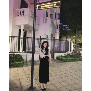 Váy Nhung phối Cổ Ren
