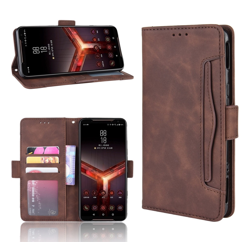 Bao da điện thoại có ngăn đựng thẻ cho Asus Rog Phone Ii Zs660Kl Asus Rog2 Asus Rog Phone 2