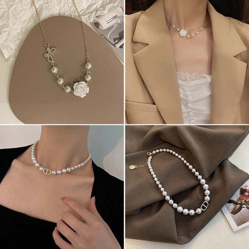 Vòng cổ Đính Ngọc Trai Thời Trang Dành Cho Nữ