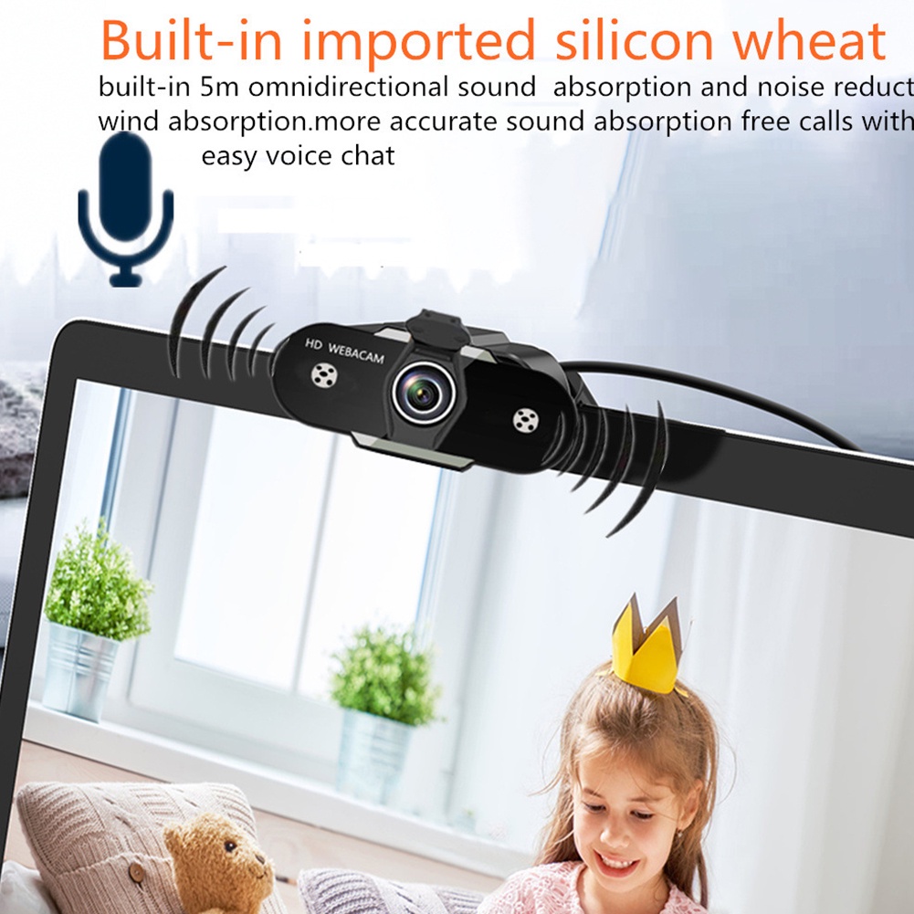 Webcam Hd Có Mic Chống Nhìn Trộm Hỗ Trợ Quay Video Live Stream