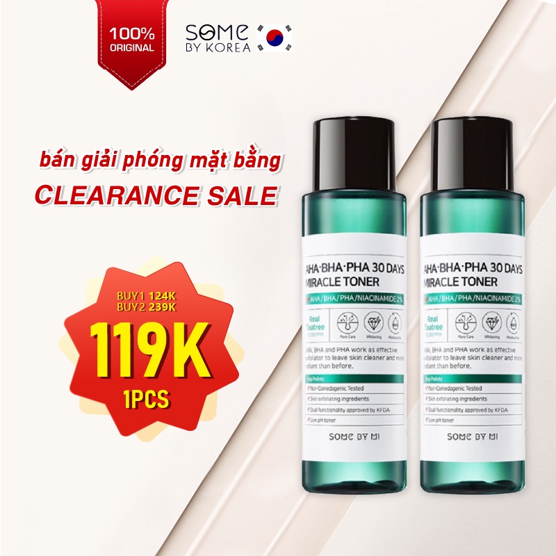 Nước Hoa Hồng Giảm Mụn Some By Mi AHA-BHA-PHA 30 Days Miracle Toner Some By Me 150ml