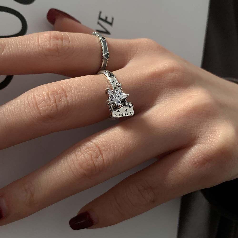 Nhẫn Hình Ngôi Sao Thời Trang|Phong Cách Hàn Quốc