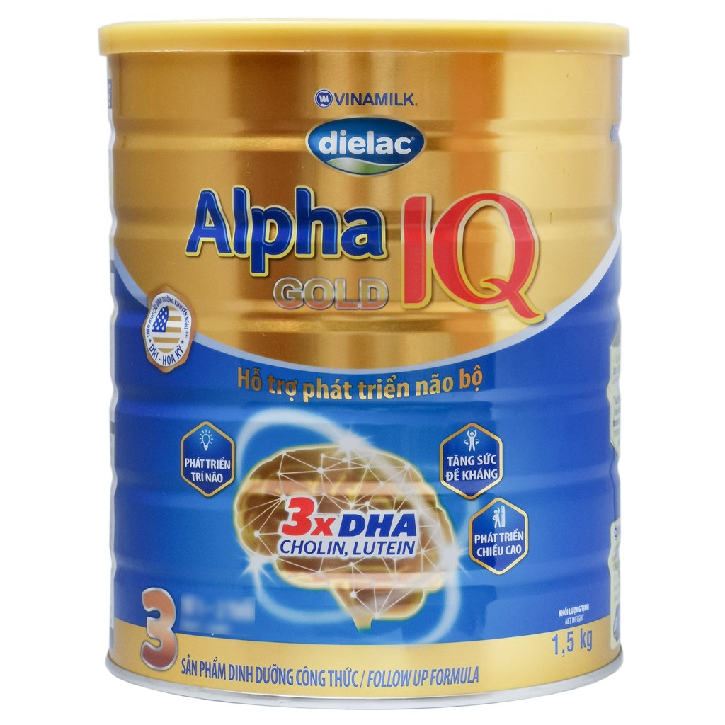 SỮA BỘT  VINAMILK DIELAC ALPHA GOLD COMPLET IQ SỮA NON 3/4  HỘP 1.4KG