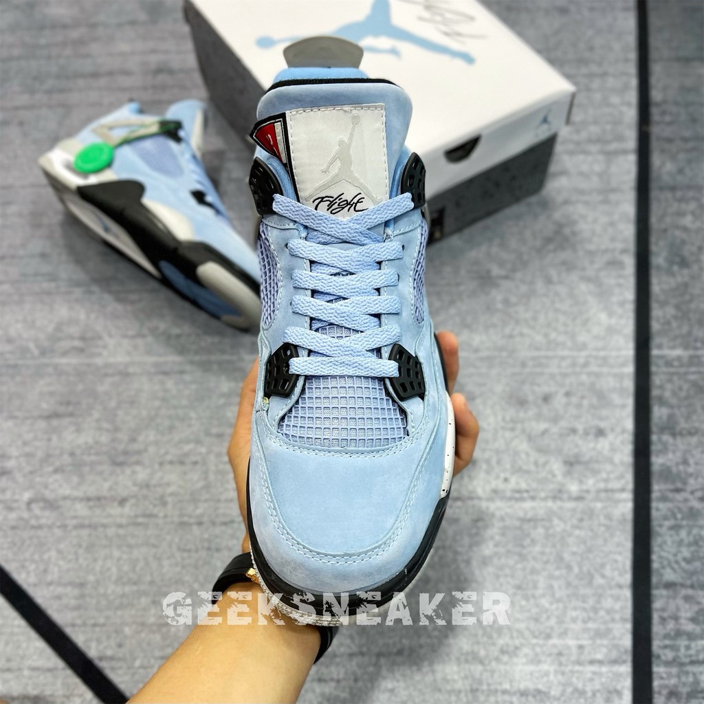 [GeekSneaker] Giày Sneaker Cổ Cao Bóng rổ - Jordan 4 Retro University Blue