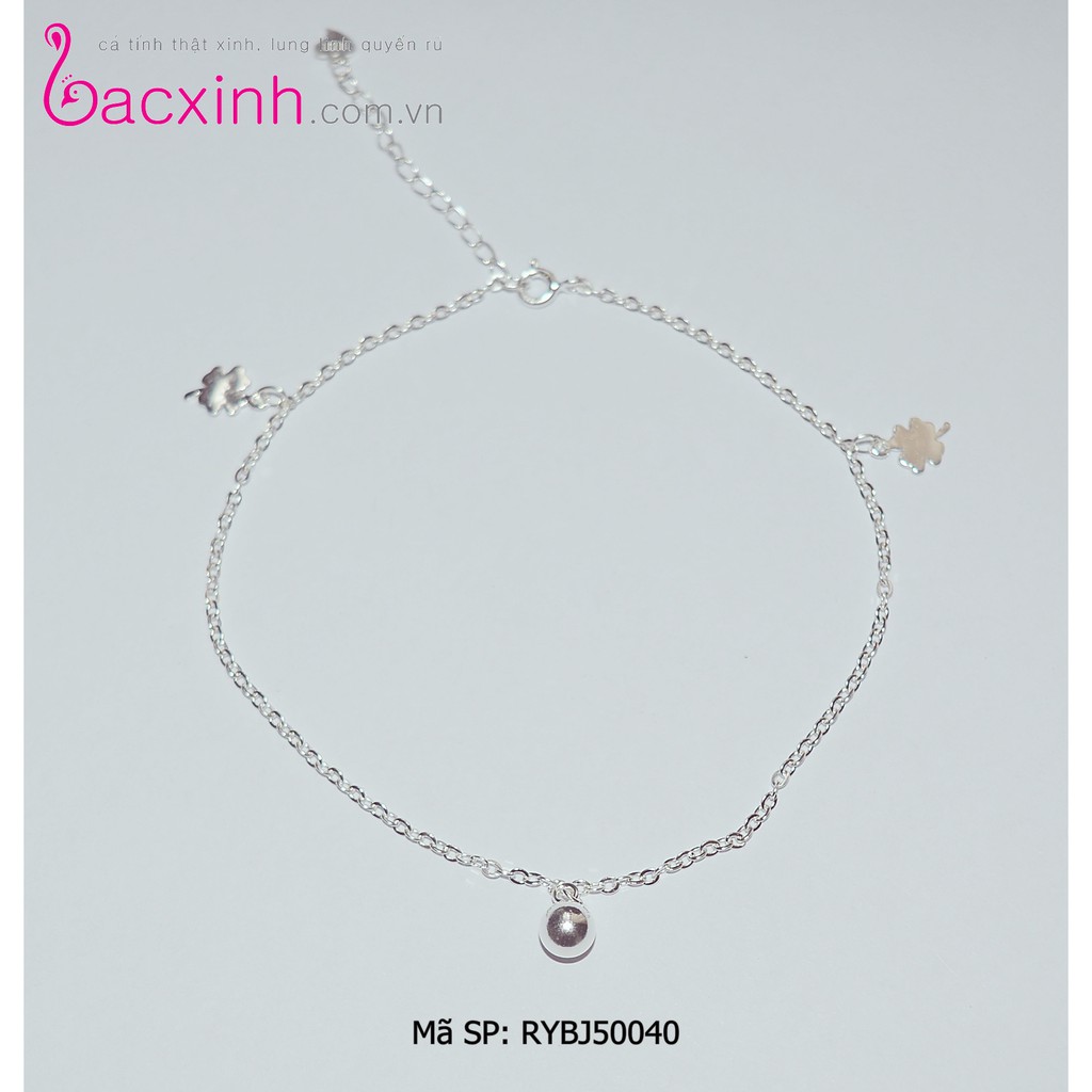 Lắc chân bạc Ý 925 Bạc inh Huệ Ngân - Cỏ bốn lá may mắn RYBJ50040 | BigBuy360 - bigbuy360.vn