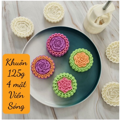 Khuôn Trung Thu 4 mặt 125g Viền Sóng