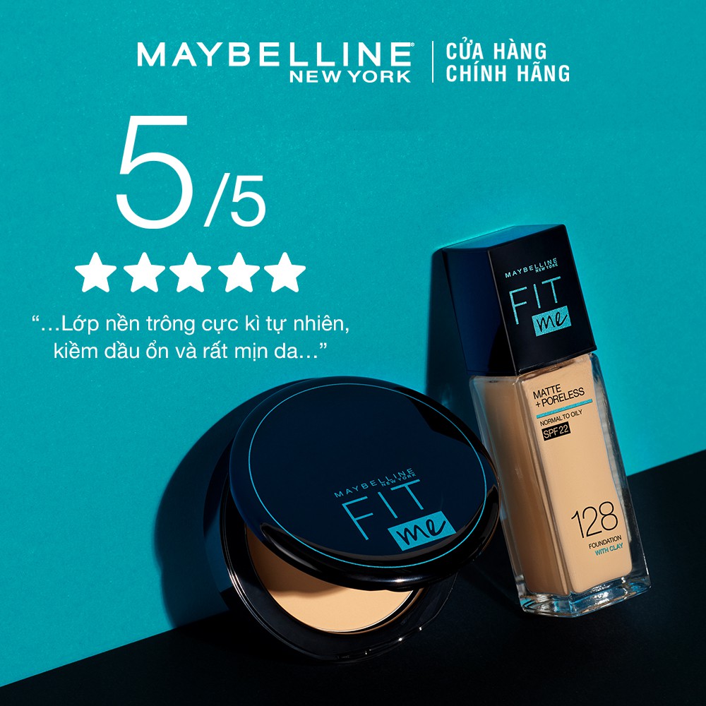 [Bộ trang điểm] Bộ Kem Nền Fit Me và phấn nền Fit Me Compact Mịn Nhẹ Kiềm Dầu Chống Nắng Maybelline New York Matte SPF