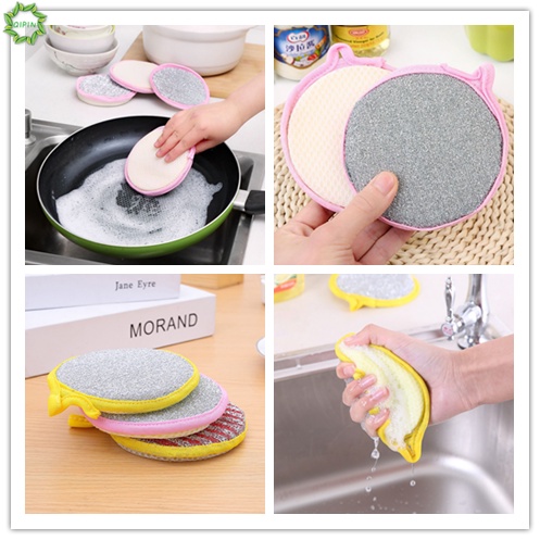 1 miếng bọt biển rửa chén hai mặt hình tròn không dầu