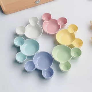 chén sứ mickey chia 3 ngăn dành cho hamster/sóc/ fat tail