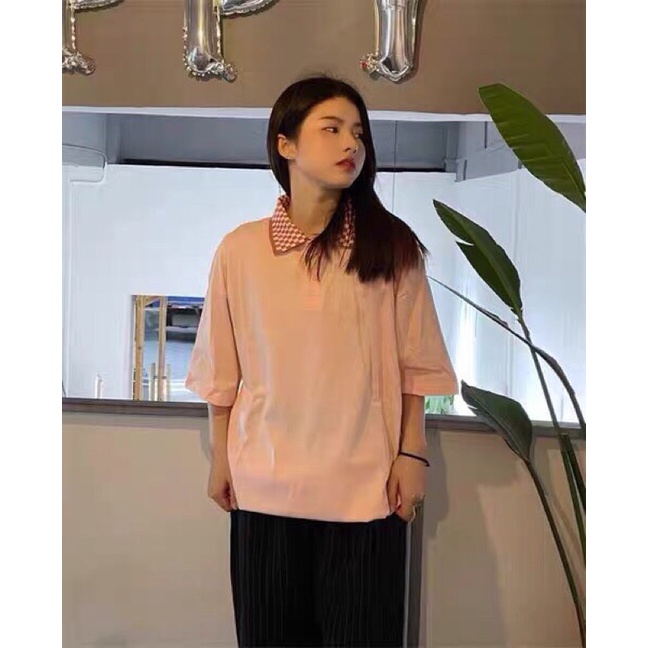 Áo thun polo make it rain sale (có sẵn) caro hồng nâu