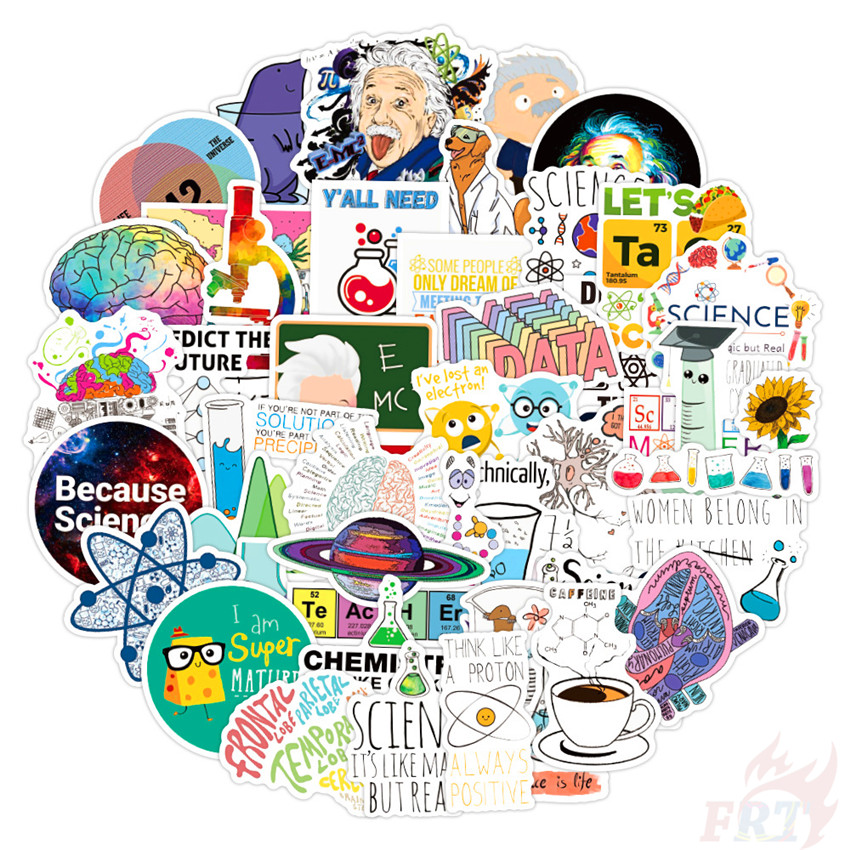 ❉ Fun Science &amp; Chemistry Laboratory Series 04 Einstein Equation Stickers ❉ 50Pcs/Set Fashion DIY Waterproof Decals Doodle Stickers