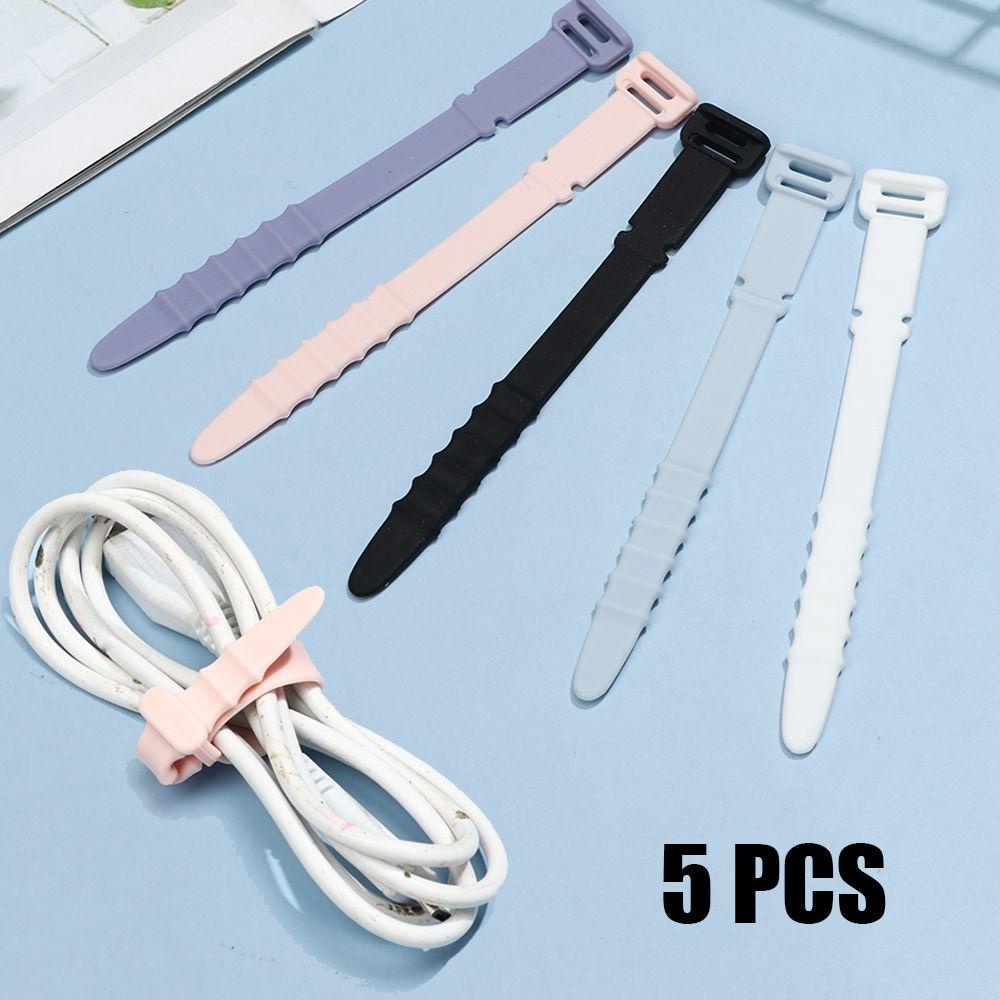 JONYE Set 5 Dây Quấn Tai Nghe Mềm Hình Xương Cá